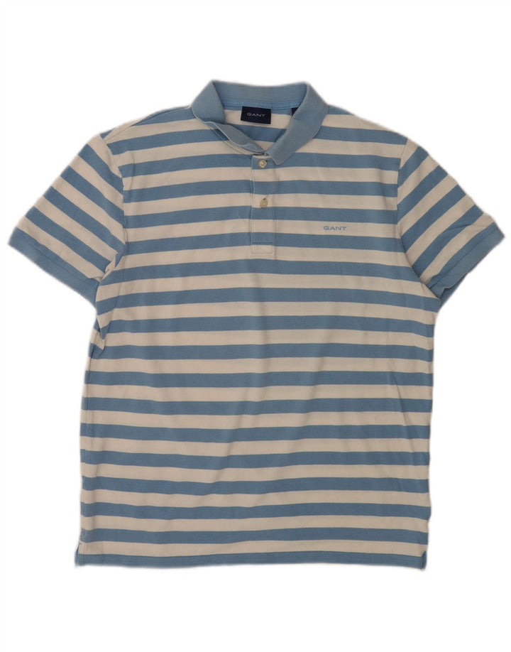 Tricou polo pentru bărbați Gant, bumbac cu dungi albastre mari