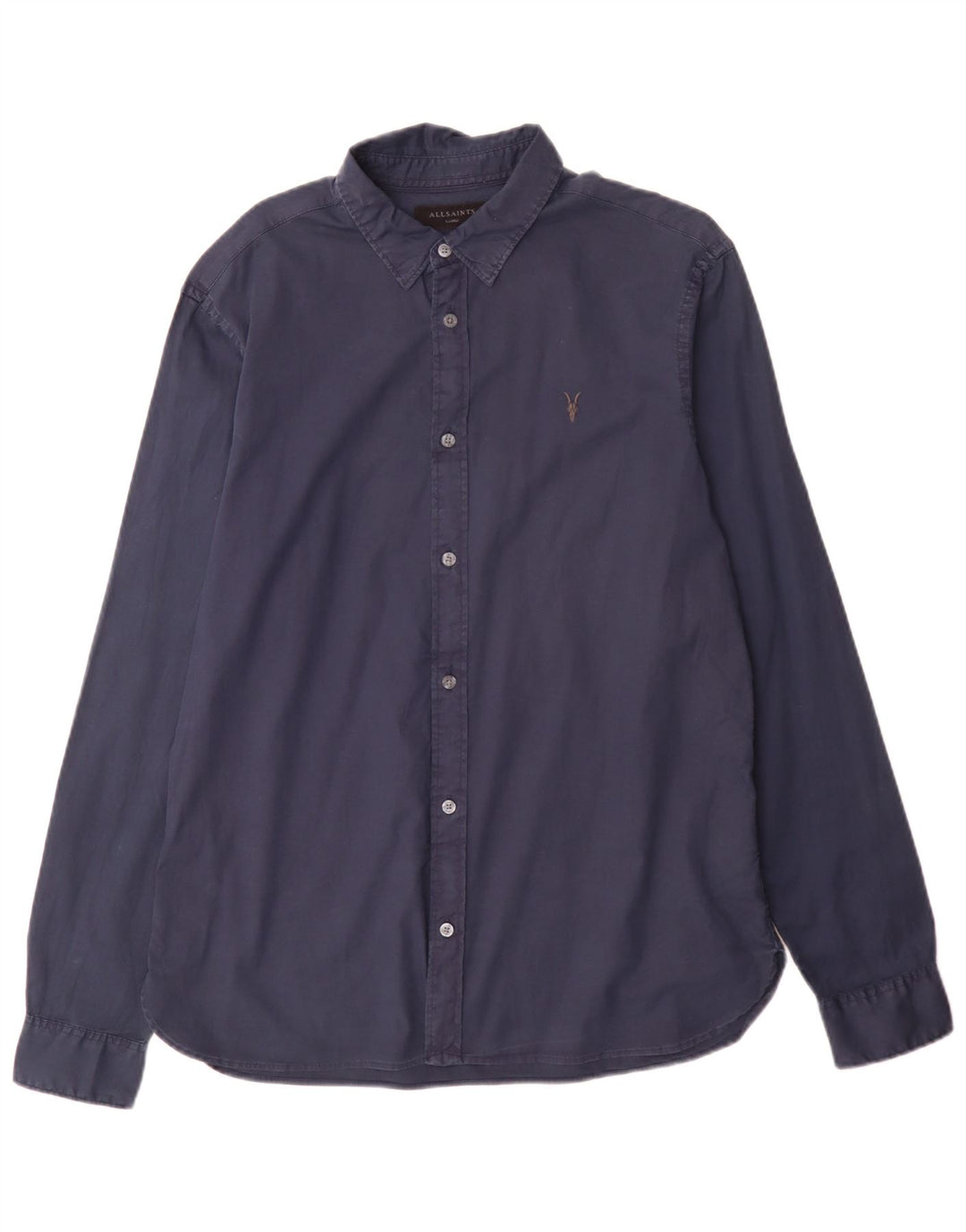 Cămașă pentru bărbați All Saints Regular Fit Bumbac mare, albastru bleumarin