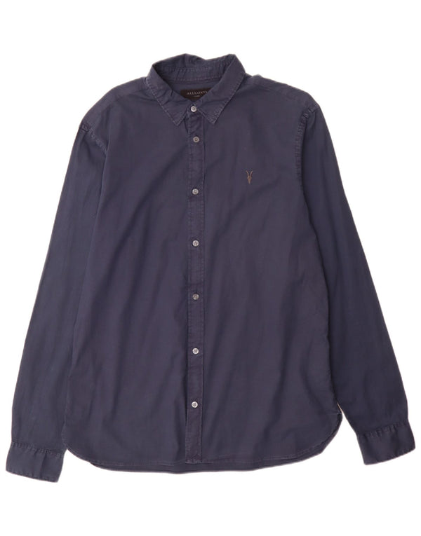 Cămașă pentru bărbați All Saints Regular Fit Bumbac mare, albastru bleumarin