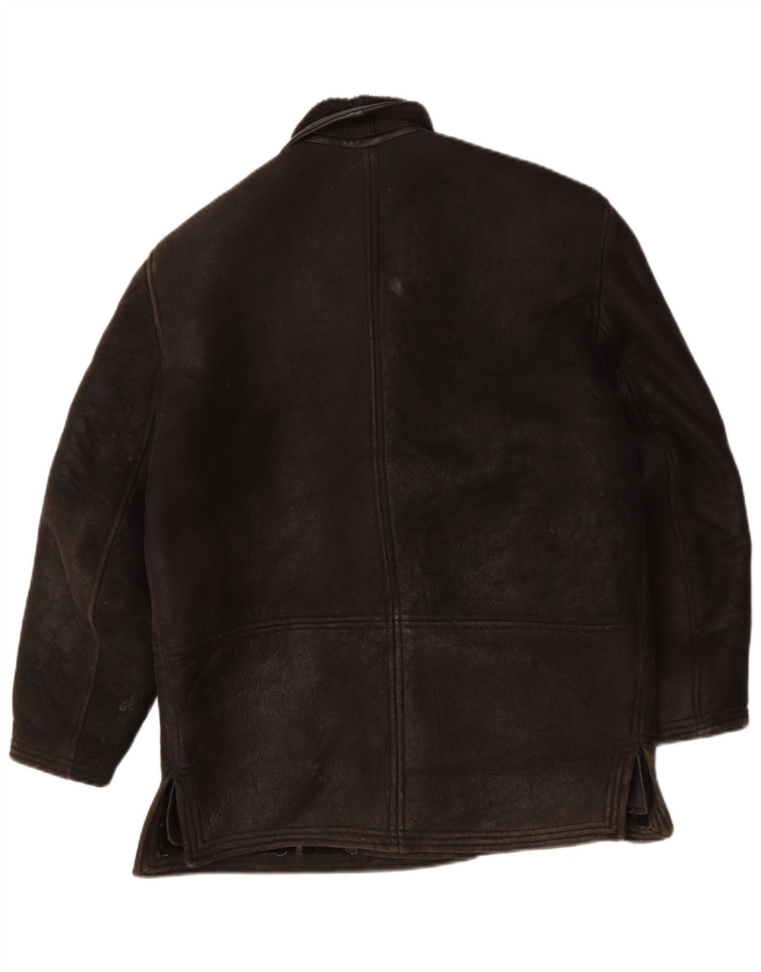 Jachetă vintage pentru bărbați din shearling UK 40 Large Black