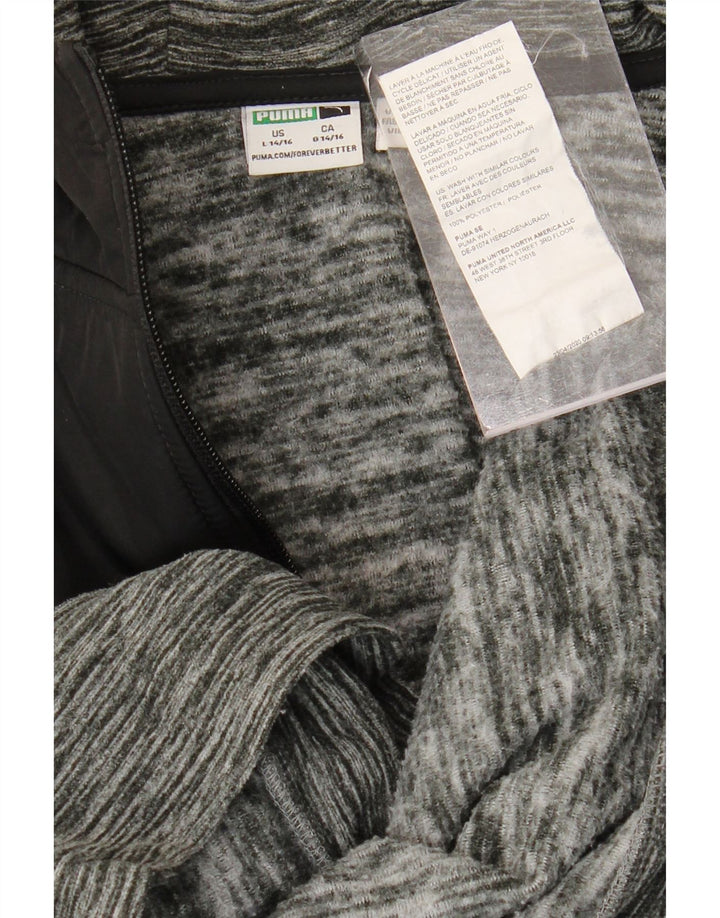 Pulover PUMA pentru băieți, cu fermoar, 14-15 ani, mare, gri, poliester color bloc