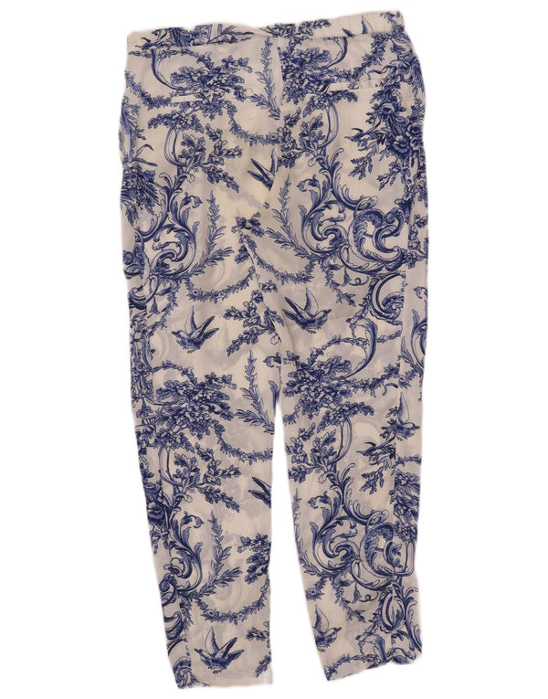 Pantaloni tăiați pentru femei ZARA XS W30 L25 Alb Floral