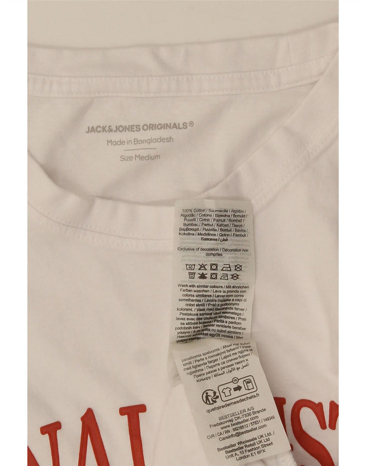 Tricou cu grafic Jack & Jones pentru bărbați Top mediu din bumbac alb