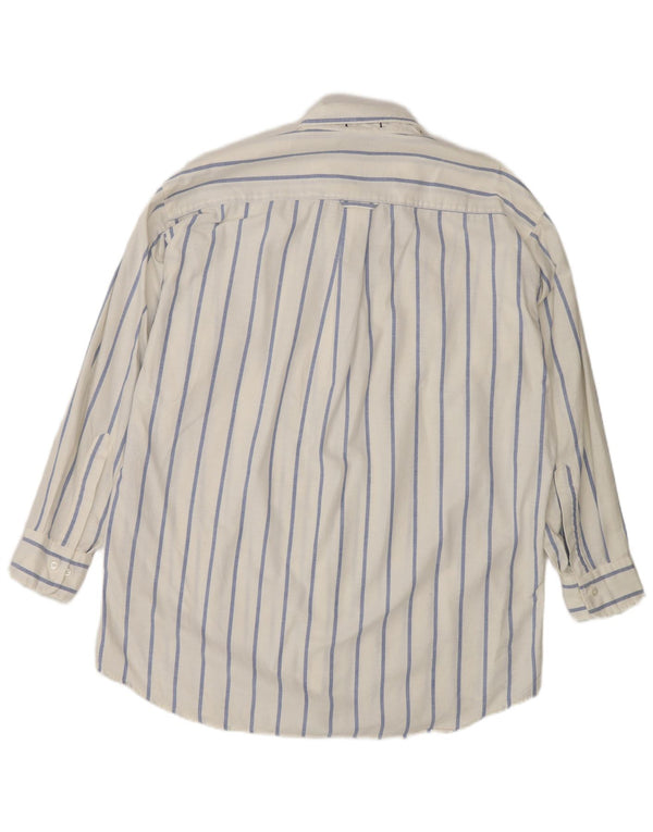 Chaps Mens Shirt Size 16 1/2 Large White Pinstripe Cotton