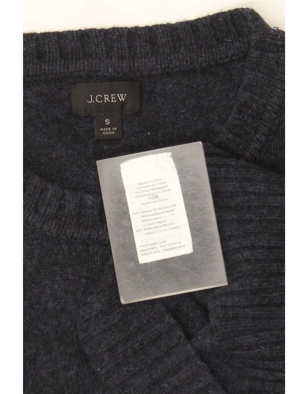 Pulover J. Crew pentru bărbați, cu decor obișnuit, cu gât, mic, albastru marin