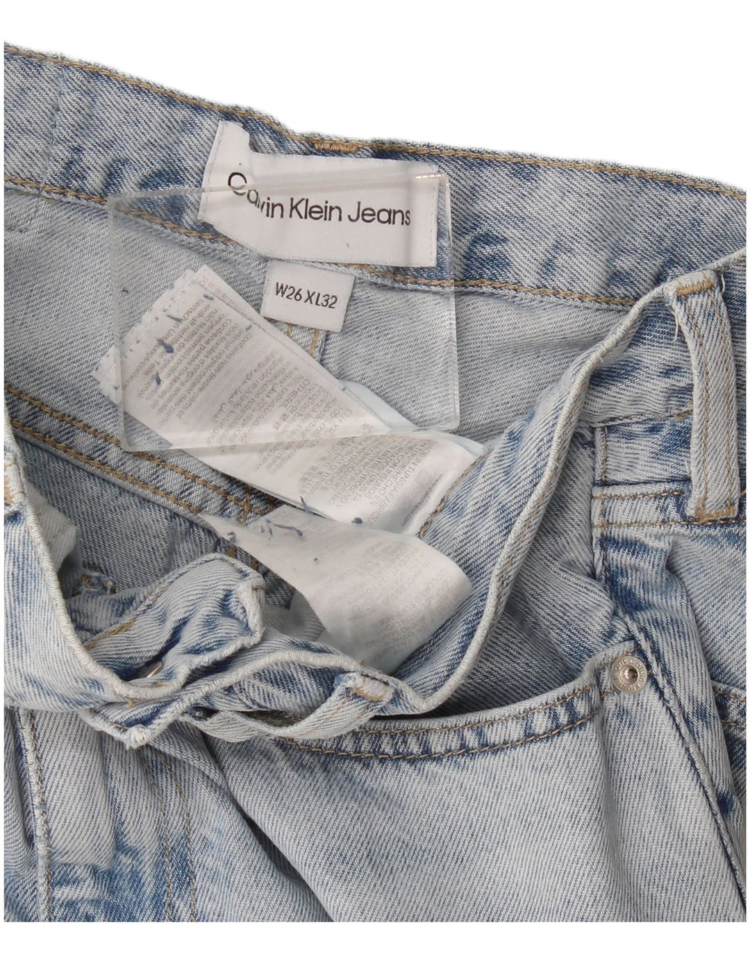 Blugi largi Calvin Klein pentru femei W26 L32 bumbac albastru