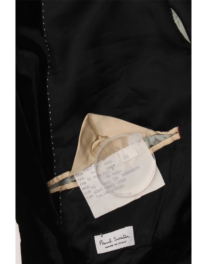 Sacou Paul Smith pentru bărbați din velur cu 2 nasturi, UK 44 2XL, viscoză neagră