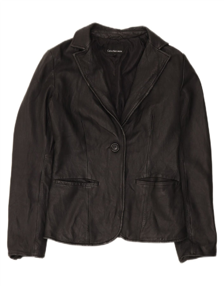 Jachetă Blazer pentru femei Calvin Klein Jeans cu 1 nasture UK 10 Mic Negru