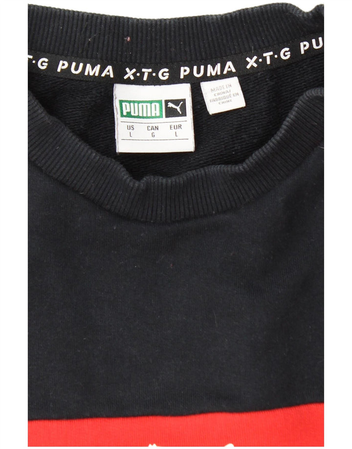 Hanorac grafic pentru bărbați PUMA Pulover mare, roșu, bumbac color bloc
