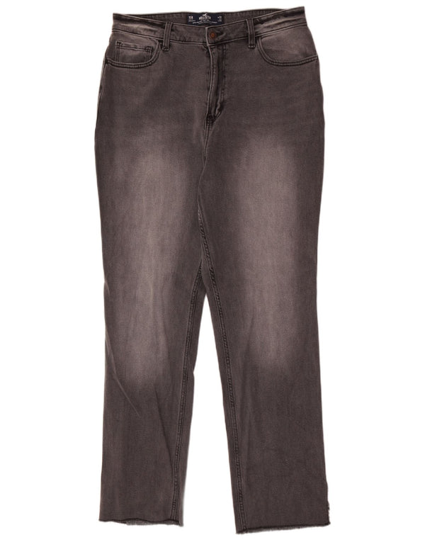 Blugi drepte Hollister pentru femei cu talie mare US 15 XL W32 L31 bumbac gri