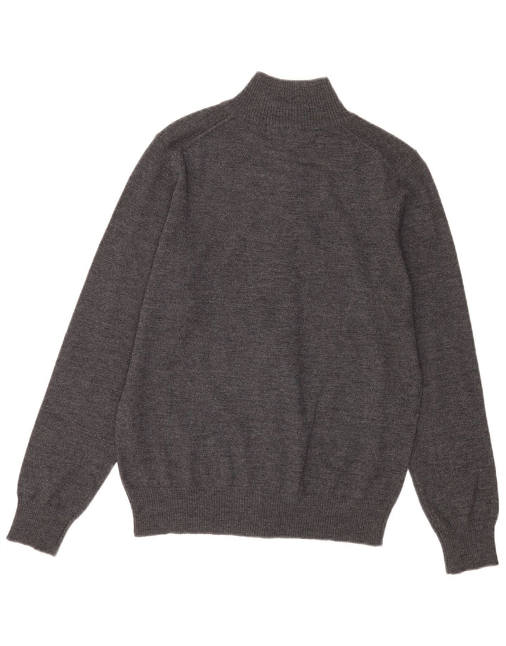 Pulover cardigan pentru bărbați Zara, lână, gri mediu