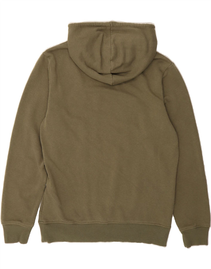 JACK & JONES Mens Graphic Hoodie Jumper Medium Khaki Cotton Vintage Jack & Jones and Second-Hand Jack & Jones from Messina Hembry 