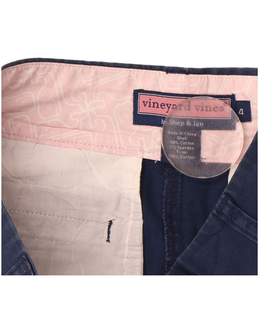 Fusta mini pentru femei Vineyard Vines US 4 Small W30 Bumbac bleumarin