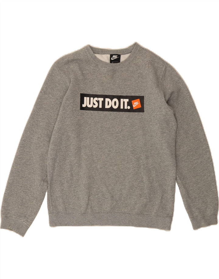 NIKE Mens Graphic Sweatshirt Jumper Medium Grey Cotton Vintage Nike and Second-Hand Nike from Messina Hembry 