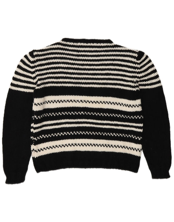 Pulover vintage cu gât țestoasă pentru femei UK 14 Medium Black Dunge