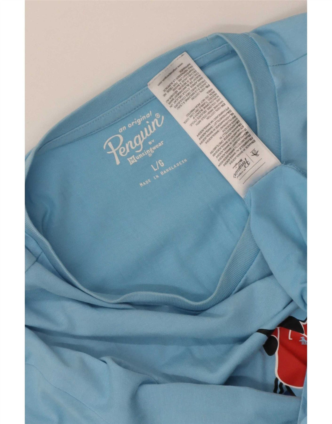 Tricou grafic pentru bărbați Penguin Top mare, albastru, bumbac