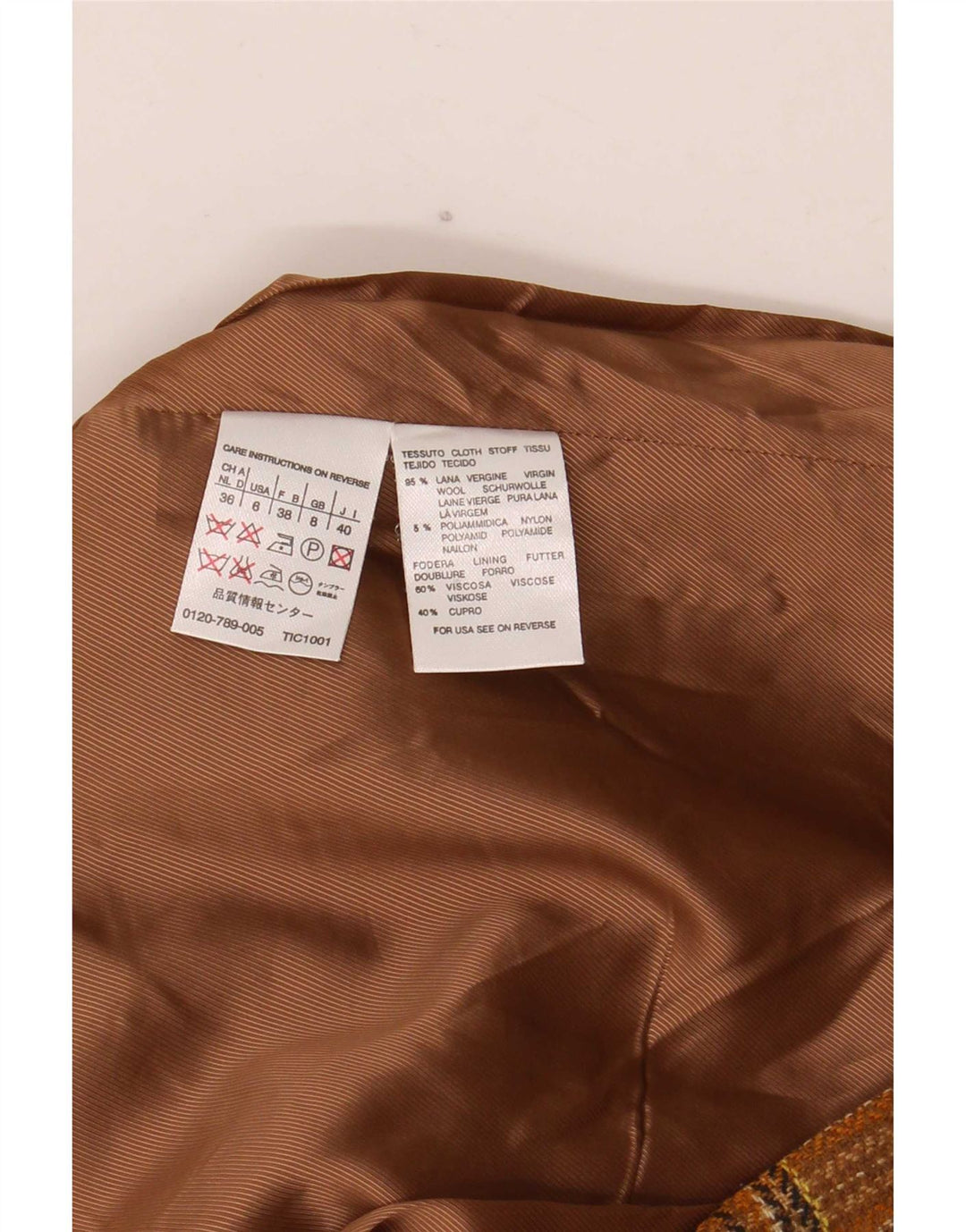 Jachetă pentru femei Max Mara Weekend cu 2 nasturi, UK 8, lână cu carouri maro mici