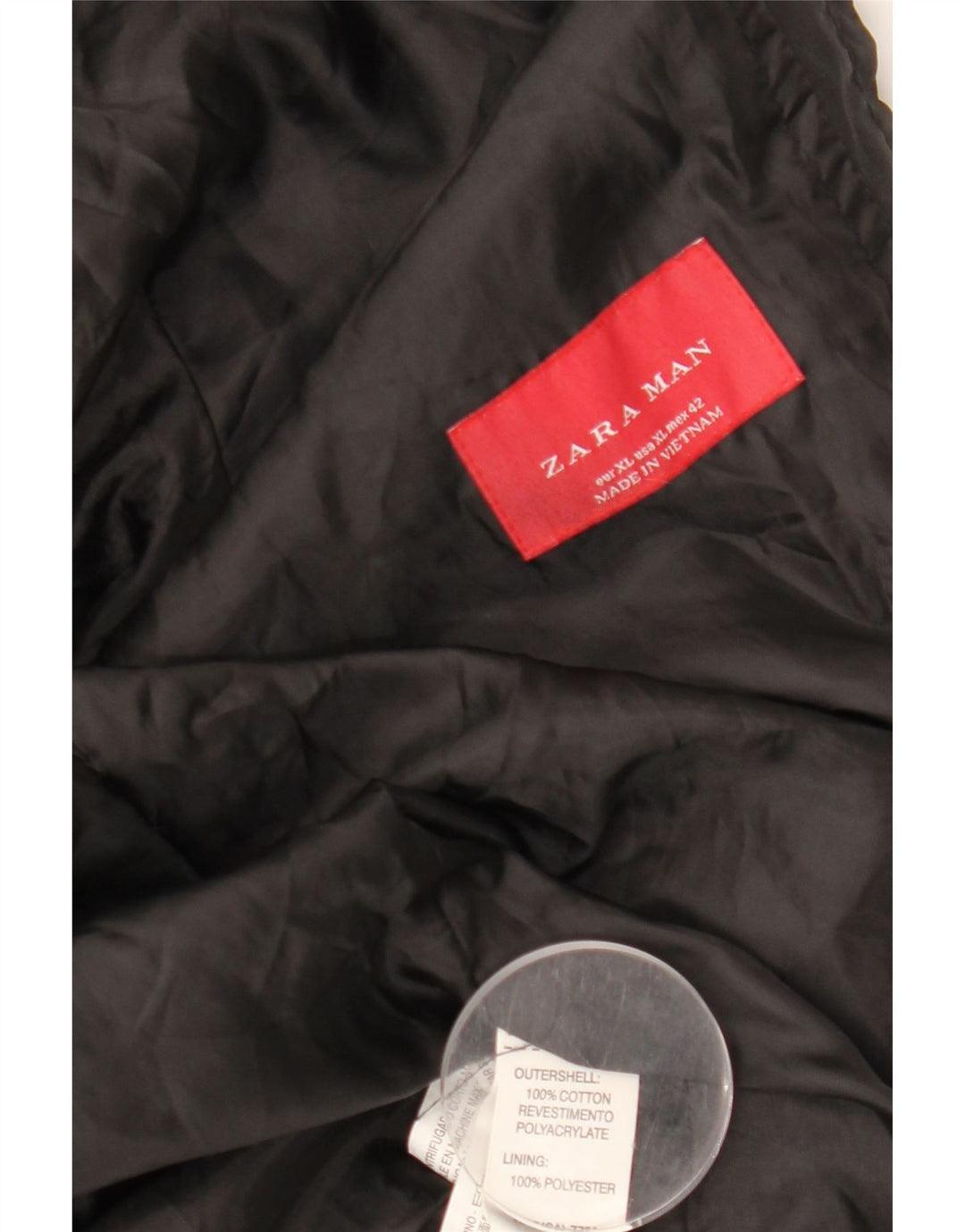 Jachetă militară pentru bărbați ZARA UK 42 XL bumbac negru