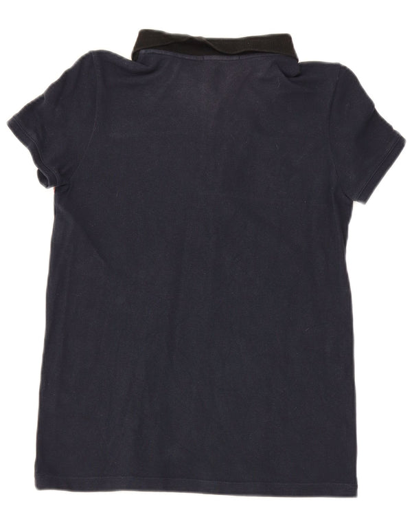 Tricou polo Burberry pentru fete 13-14 ani, bumbac cu carouri bleumarin