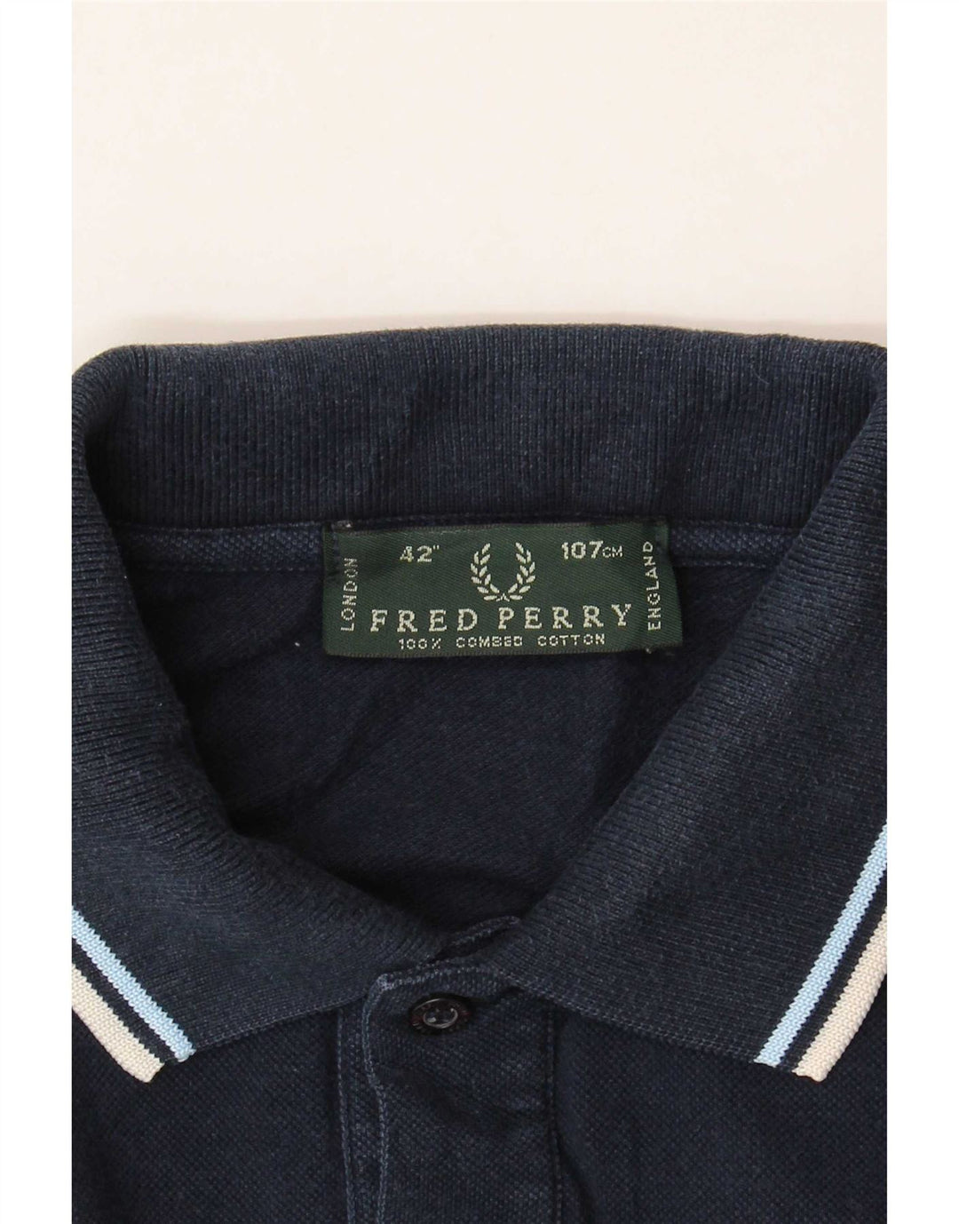Cămașă polo Fred Perry pentru bărbați, bumbac cu dungi albastru bleumarin mediu