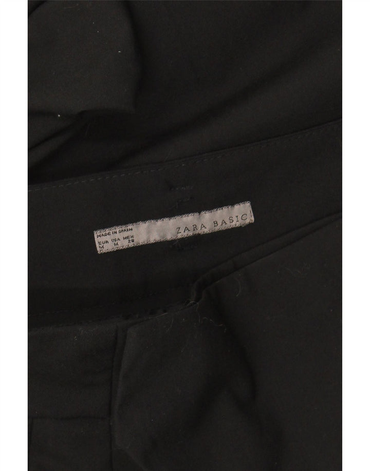 ZARA Womens Slim Cropped Trousers Medium W32 L25 Black Vintage Zara and Second-Hand Zara from Messina Hembry 
