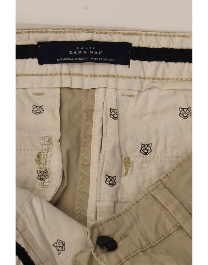 Pantaloni chino slim pentru bărbați Zara EU 40 Mediu L34 L32 Bej