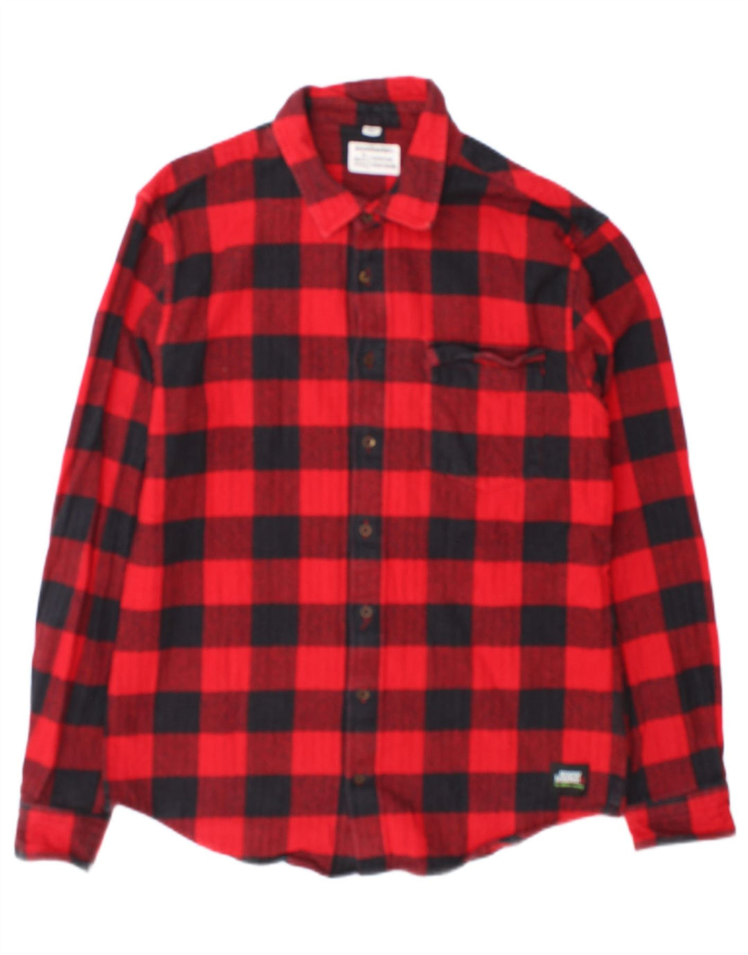 Cămașă Vintage pentru Bărbați din Flanel XL, Carouri Roșii, Bumbac