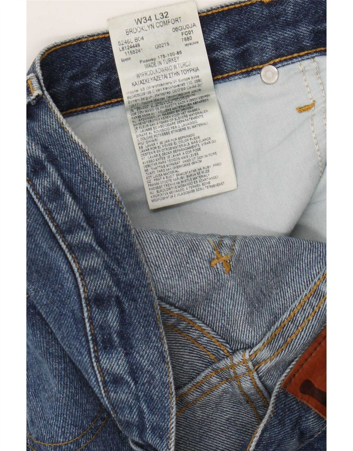 Blugi Lee Brooklyn Straight pentru bărbați W34 L32 Bumbac albastru