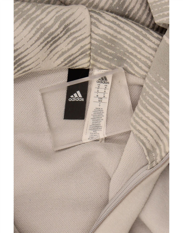 ADIDAS Mens Graphic Zip Hoodie Sweater Medium Grey Cotton Vintage Adidas and Second-Hand Adidas from Messina Hembry 