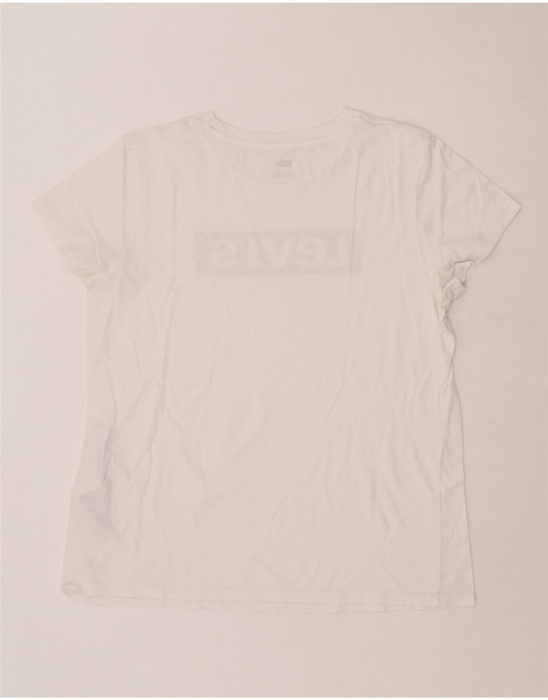 LEVI'S Womens Graphic T-Shirt Top UK 14 Medium White Cotton Vintage Levi's and Second-Hand Levi's from Messina Hembry 