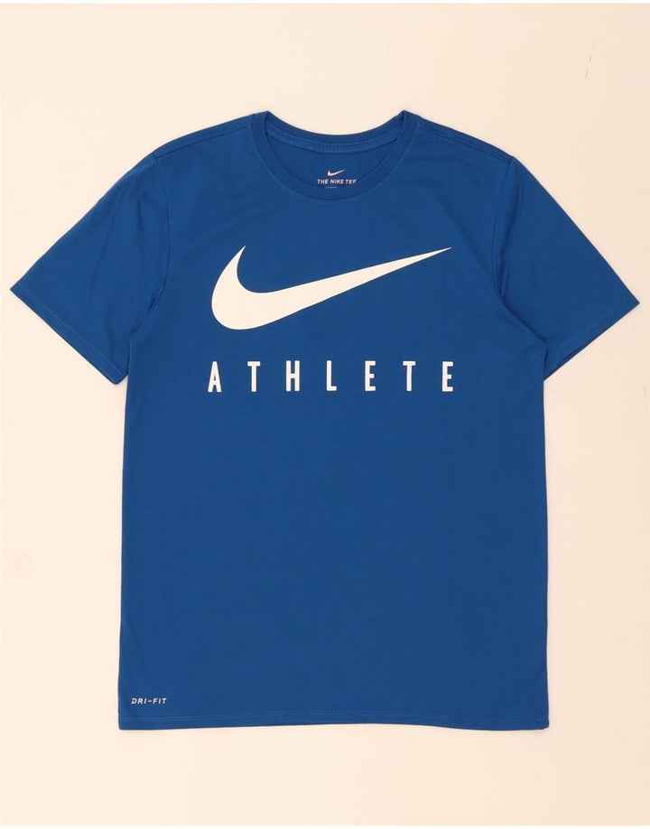 NIKE Mens Dri Fit Graphic T-Shirt Top Medium Blue Vintage Nike and Second-Hand Nike from Messina Hembry 