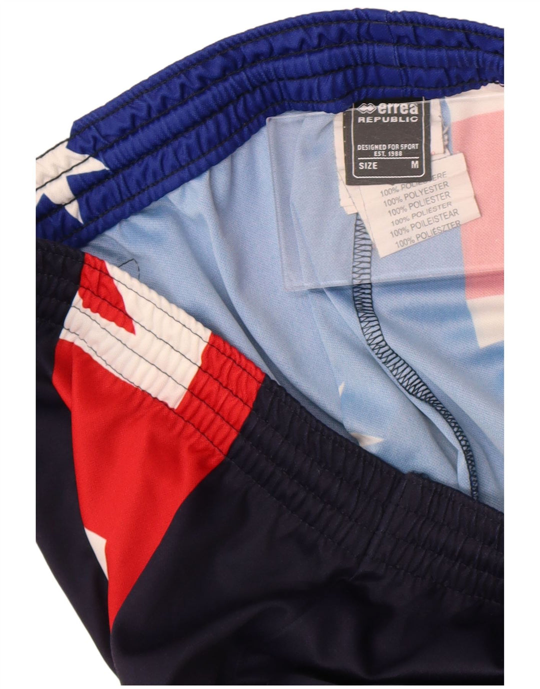 Pantaloni scurți sport grafic pentru bărbați Errea, medii, albastru, poliester color bloc