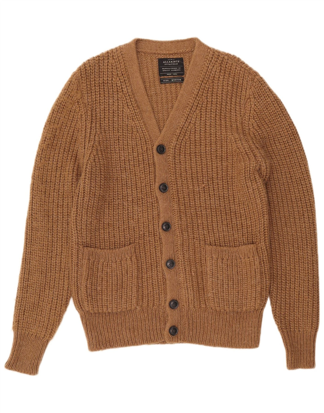 Pulover cardigan pentru bărbați All Saints, maro mediu acrilic