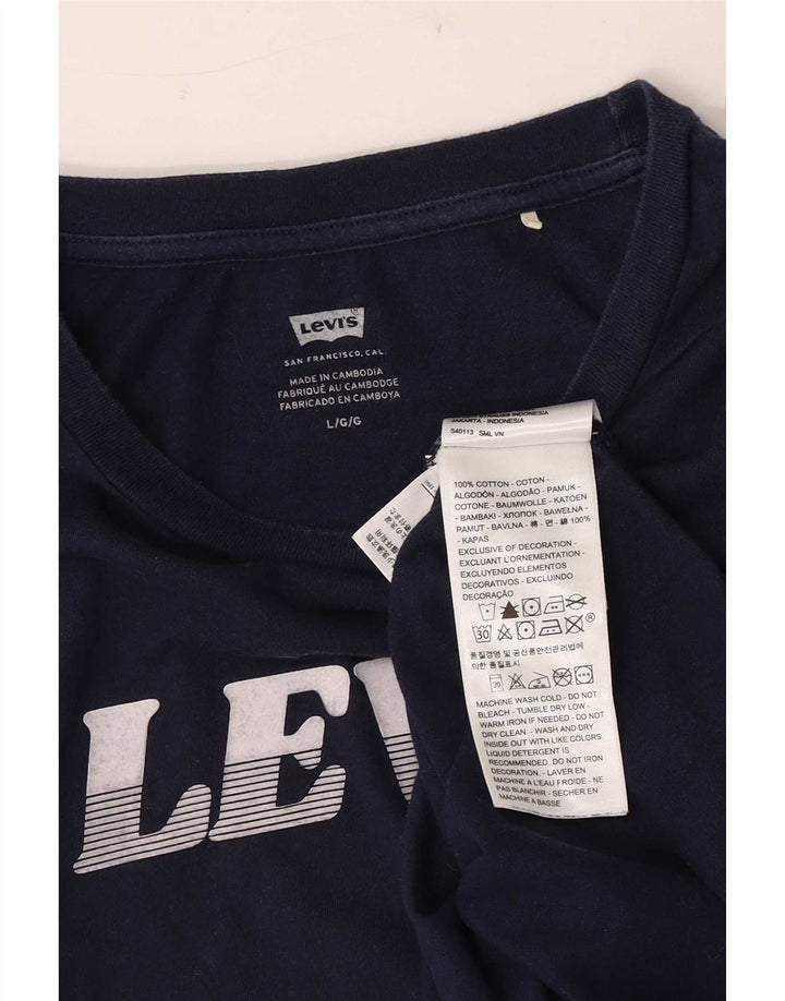 Tricou grafic pentru bărbați Levi's Top mare din bumbac bleumarin
