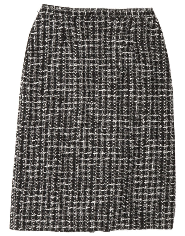 Fusta creion pentru femei Klasse UK 16 Large W32 Poliester cu check negru