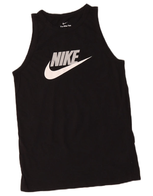 Vesta grafică pentru băieți NIKE Top 13-14 ani XL bumbac negru