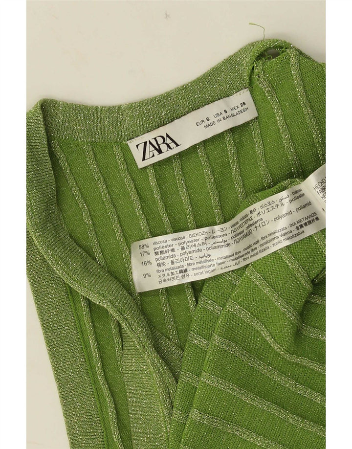Vestă pentru femei Zara UK 10 Small Green Flecked Viscose