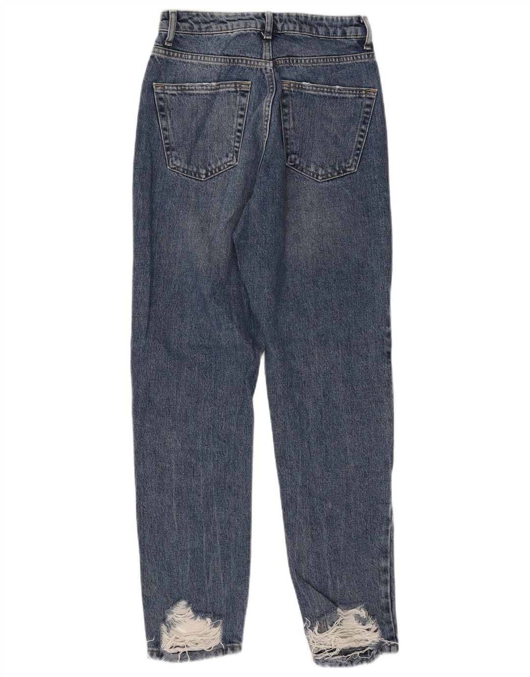 Topshop Blugi Drepți Distressed Mom pentru Damă L26 L28 Bumbac Albastru