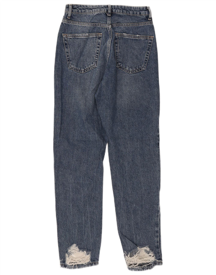 Topshop Blugi Drepți Distressed Mom pentru Damă L26 L28 Bumbac Albastru