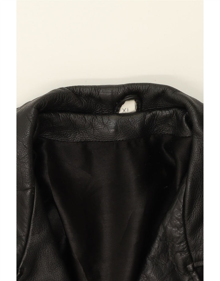 VINTAGE Womens Leather Jacket UK 18 XL Black Leather Vintage Vintage and Second-Hand Vintage from Messina Hembry 