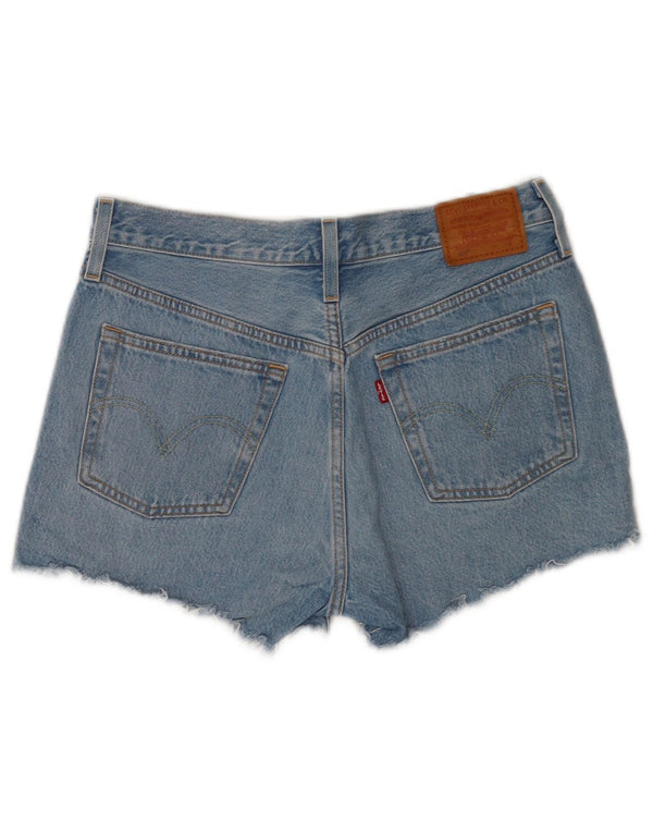 Pantaloni scurți Levi's 501 din denim distressed W28, bumbac albastru mediu