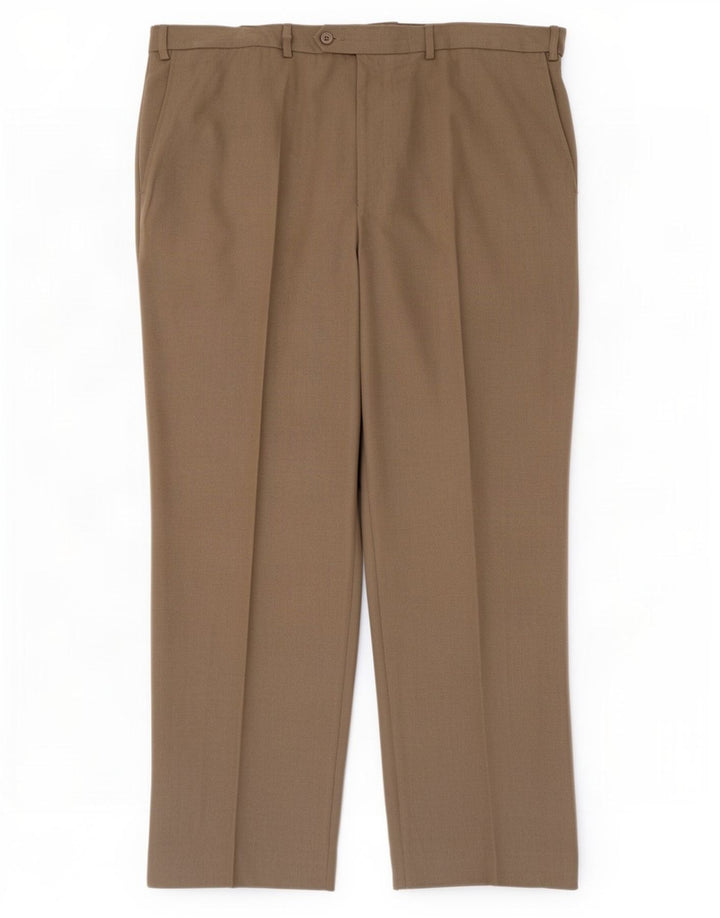 Pantaloni de costum pentru bărbați Marks & Spencer, cu ajustare normală, L42 L29, poliester bej