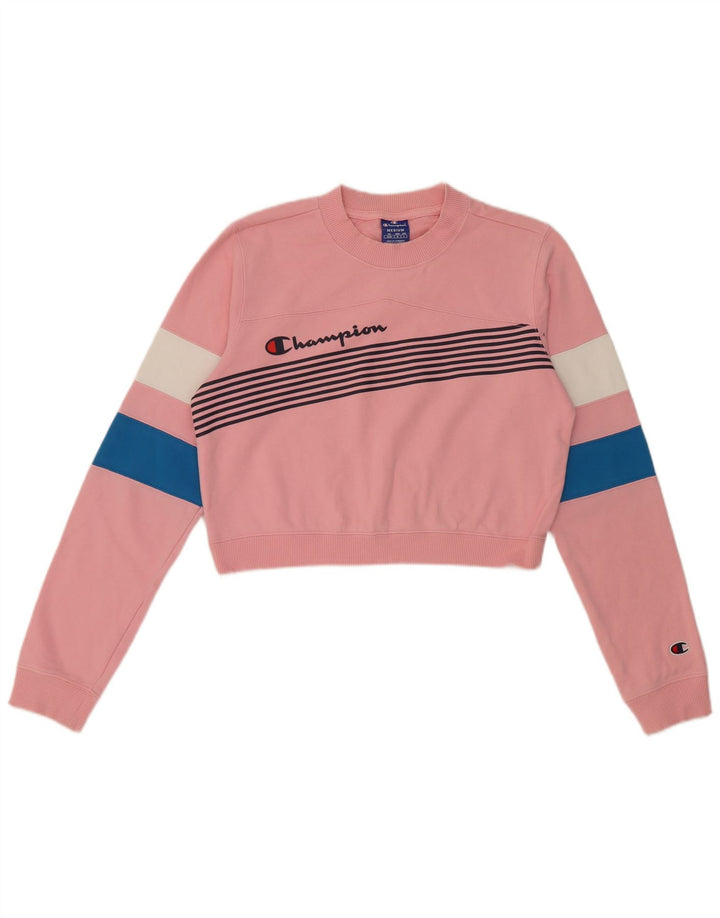 Pulover crop pentru femei Champion UK 14 Roz mediu Colorblock