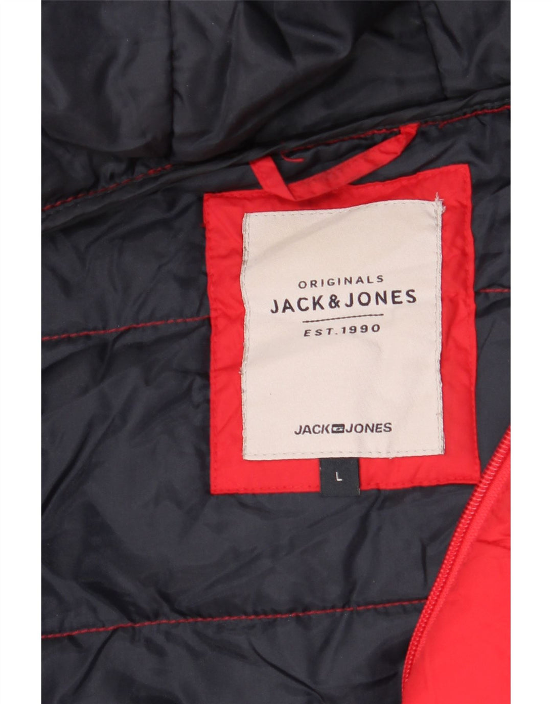 JACK & JONES Jachetă căptușită cu glugă pentru bărbați UK 40 Large Red