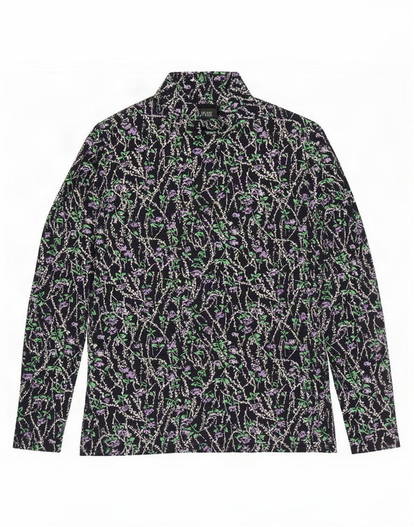 Marks & Spencer Top pentru femei cu mânecă lungă UK 10 mic, albastru, bumbac floral