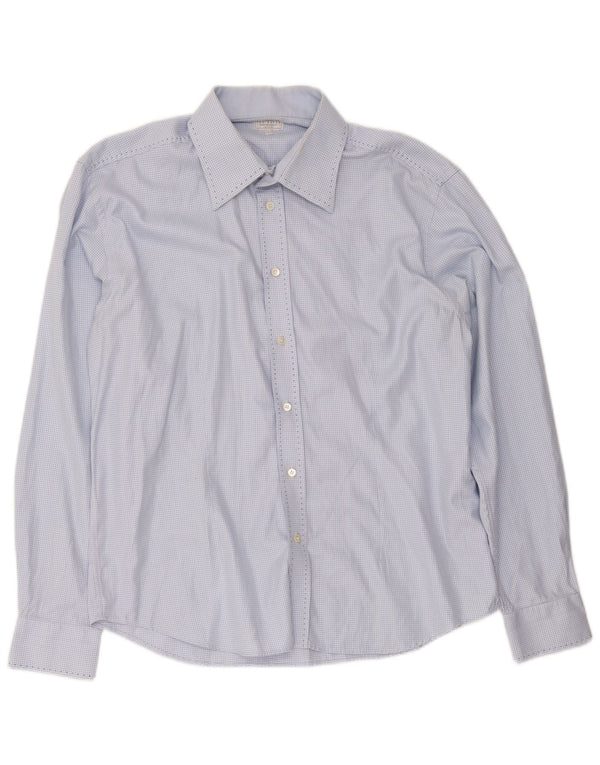 Cămașă pentru bărbați Ted Baker Mărimea 6 2XL Bumbac cu picior de găin albastru