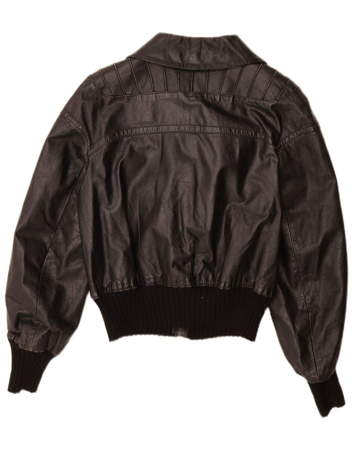 Geaca din piele vintage fete 11-12 ani XL negru