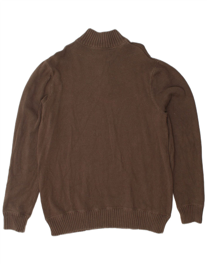 EDDIE BAUER Pulover cu fermoar pentru bărbați, bumbac maro mare