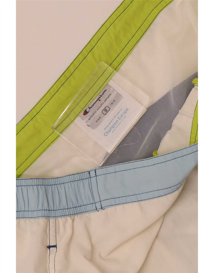 Pantaloni scurți de înot Champion pentru bărbați, mici, alb, din poliamidă color bloc