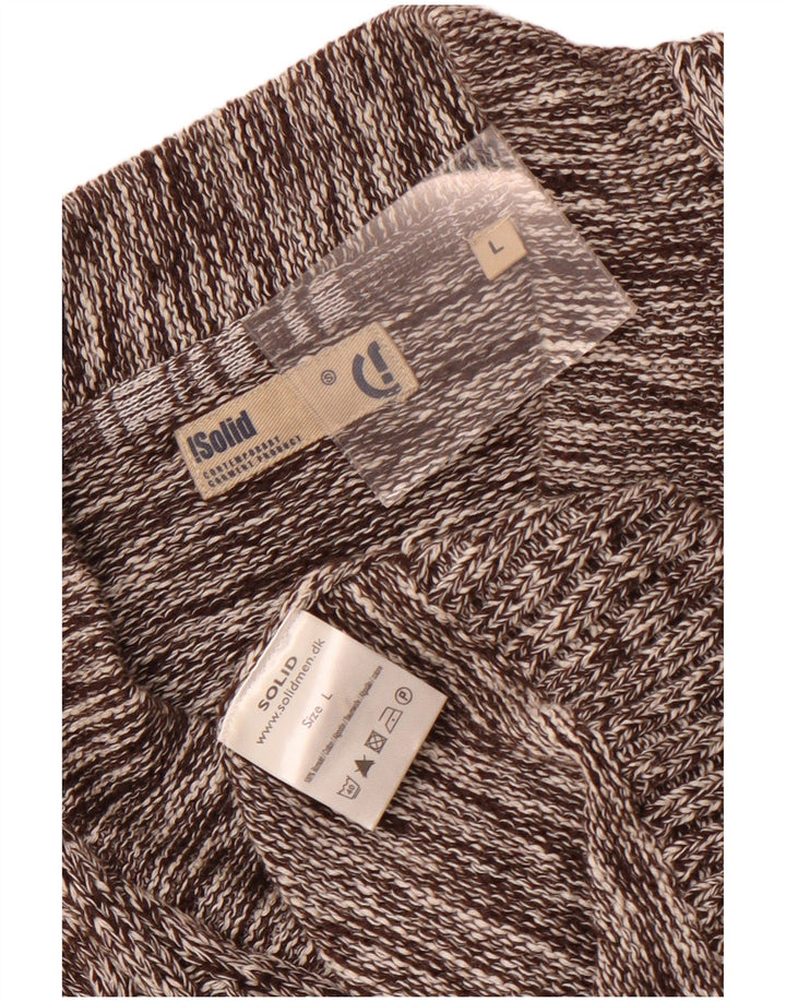 Cardigan vintage pentru bărbați, bumbac cu pete maro mari